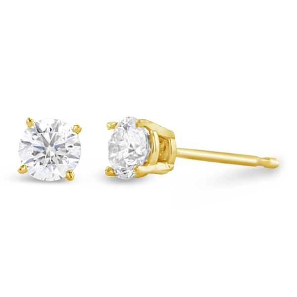 Eternalle Lab-Grown 14k Yellow Gold Solitaire Earrings 1/2 ct. tw.