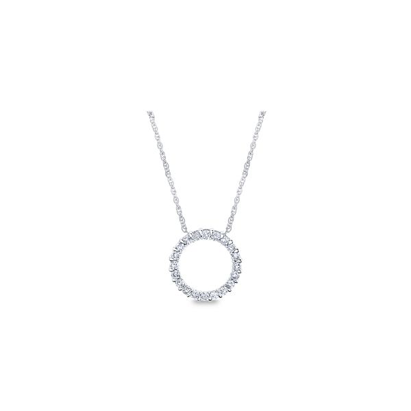 14k White Gold Diamond Necklace 1/2 ct. tw.