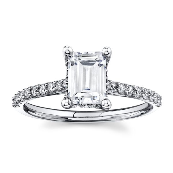 Suns and Roses 14k White Gold Diamond Engagement Ring Setting 1/4 ct. tw.