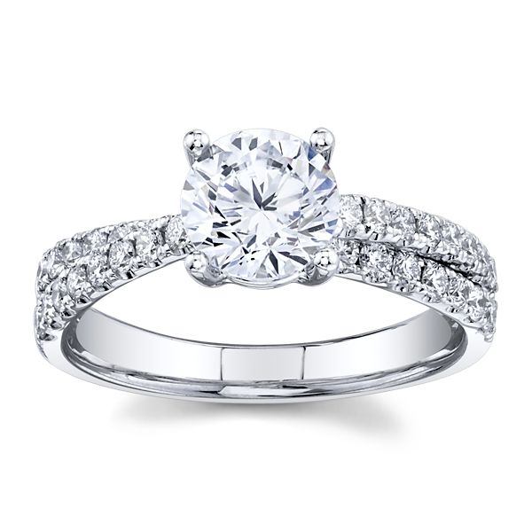Divine 14k White Gold Diamond Engagement Ring Setting 1/2 ct. tw.