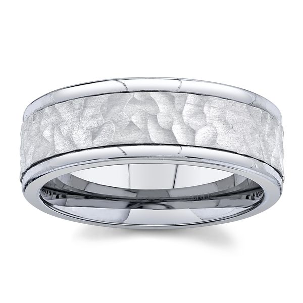 Triton Tungsten and 14k White Gold 8 mm Wedding Band