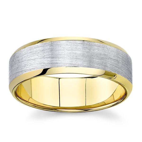 14k Yellow Gold and 14k White Gold 7 mm Wedding Band