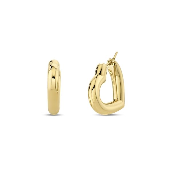 14k Yellow Gold Heart Earrings