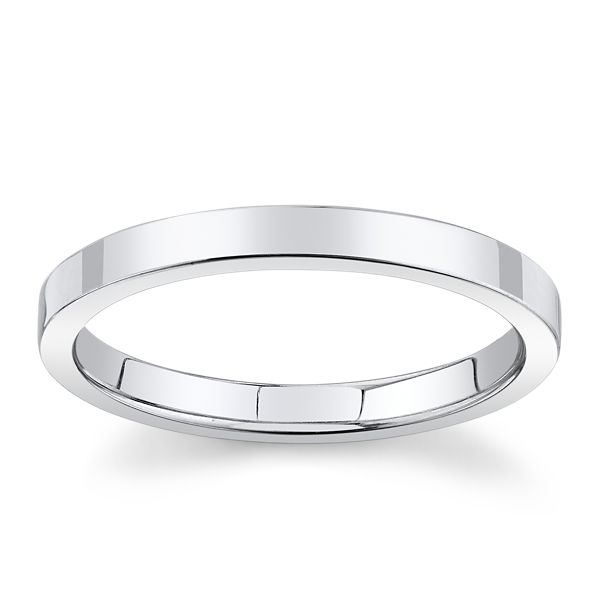 14k White Gold 2 mm Wedding Band