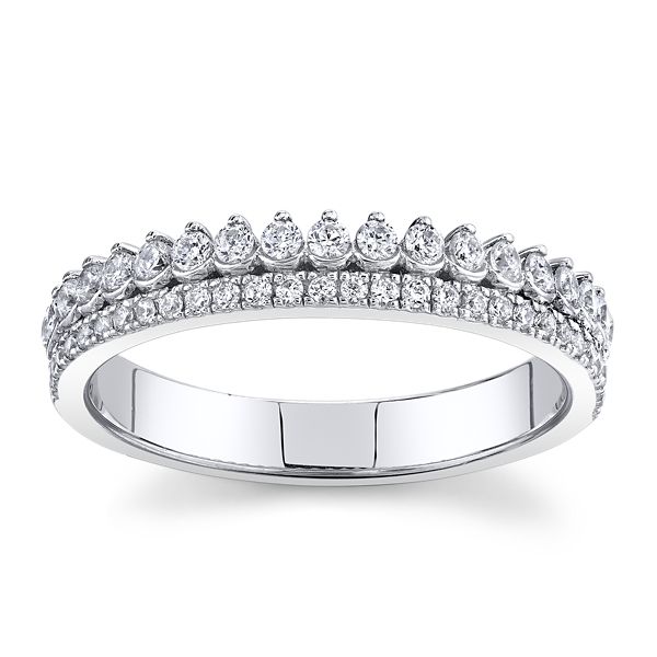 14k White Gold Diamond Wedding Band 1/2 ct. tw.