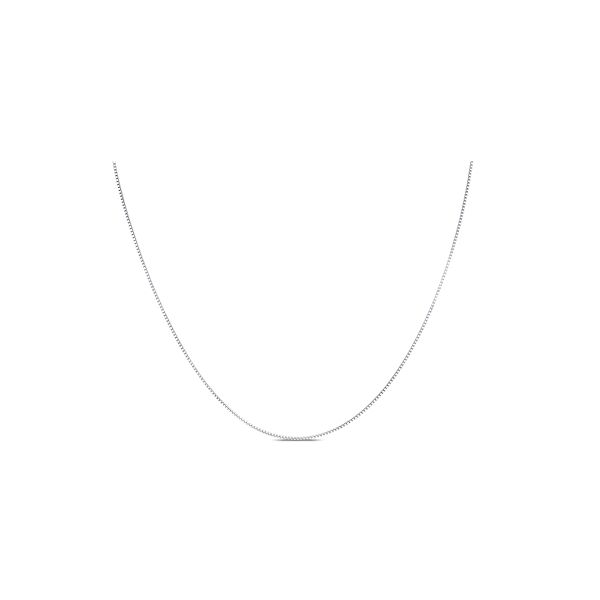 14k White Gold 22" Adjustable Box Chain Necklace