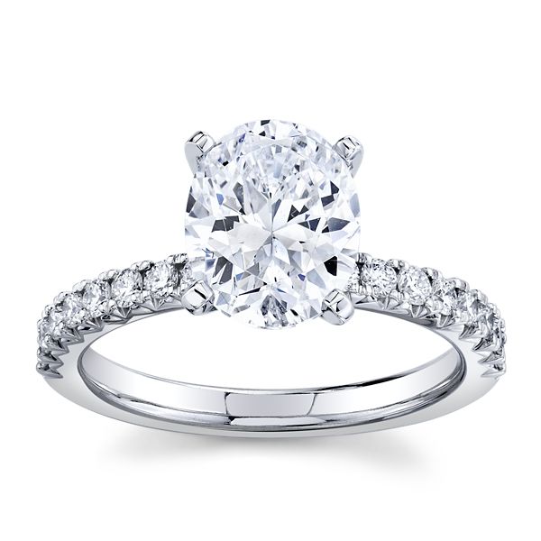 Suns and Roses 14k White Gold Diamond Engagement Ring Setting 1/4 ct. tw.