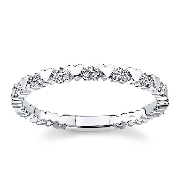 Shy Creation 14k White Gold Diamond Wedding Band .04 ct. tw.