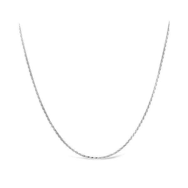 14k White Gold Wheat Chain Necklace