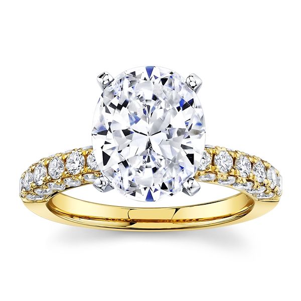 LUXE 14k Yellow Gold and 14k White Gold Diamond Engagement Ring Setting 7/8 ct. tw.