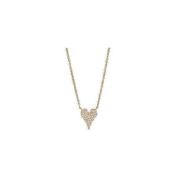 Shy Creation 14k Yellow Gold Diamond Heart Necklace 1/10 ct. tw.