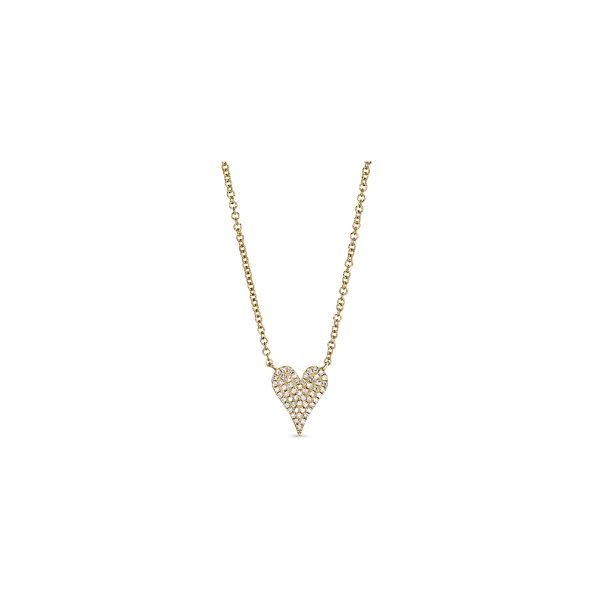 Shy Creation 14k Yellow Gold Diamond Heart Necklace 1/10 ct. tw.