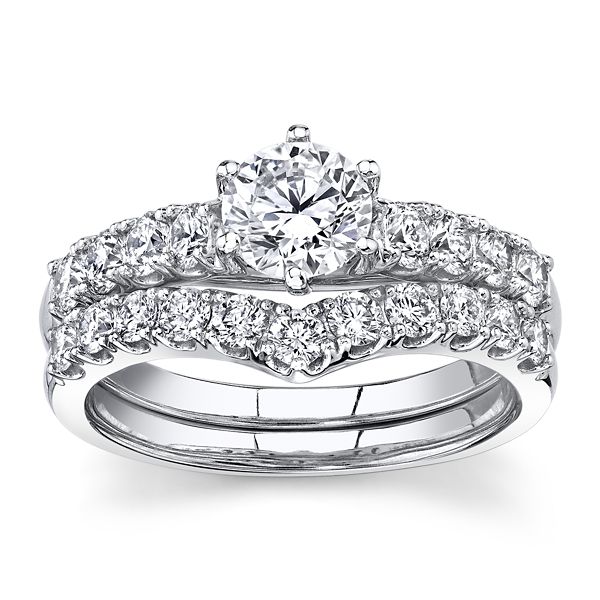 Eternalle Lab-Grown 14k White Gold Diamond Wedding Set 1 1/2 ct. tw.