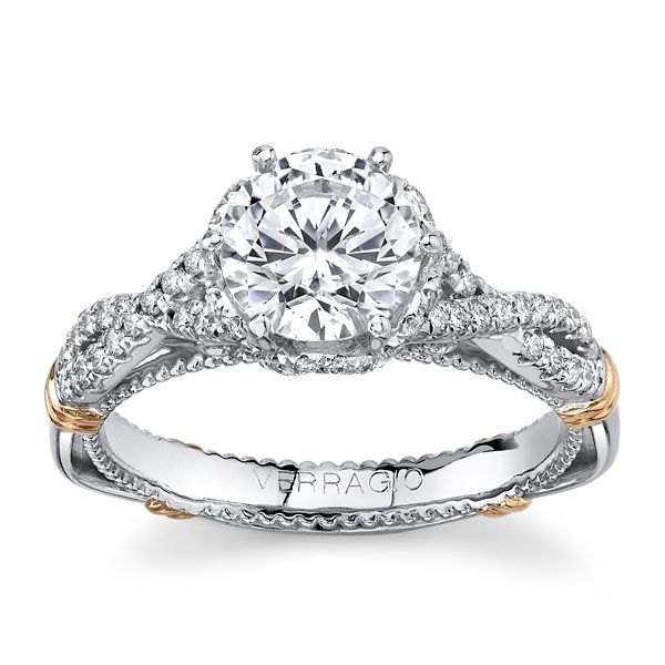 Verragio 14k White Gold & 14k Rose Gold Diamond Engagement Ring Setting 1/3 ct. tw.