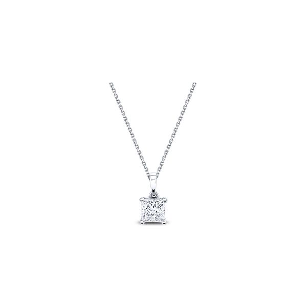 Eternalle Lab-Grown 14k White Gold Solitaire Pendant 1/2 ct. tw.