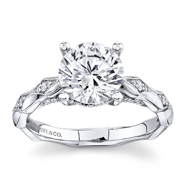 Gabriel & Co. 14k White Gold Diamond Engagement Ring Setting 1/3 ct. tw.