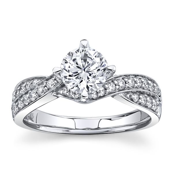 RB Signature 14k White Gold Diamond Engagement Ring Setting 1/3 ct. tw.