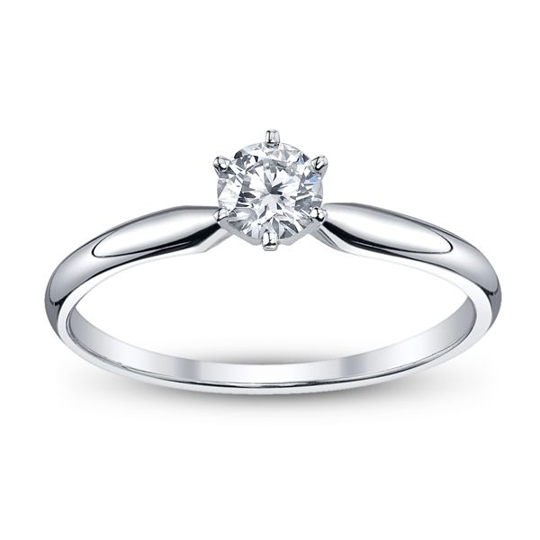 14k White Gold Round 1/3 ct. tw. Solitaire Engagement Ring