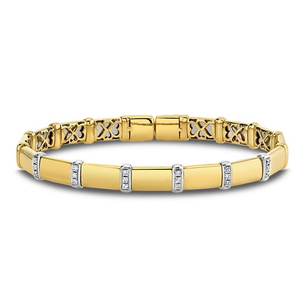 18k Yellow Gold and 18k White Gold Diamond Bracelet 1/5 ct. tw.