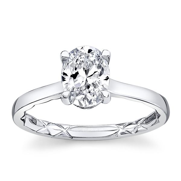 A.Jaffe 14k White Gold Diamond Engagement Ring Setting .06 ct. tw.