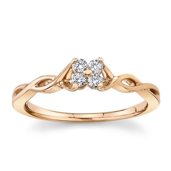 Cherish 10k Rose Gold Diamond Promise Ring 1/10 ct. tw.