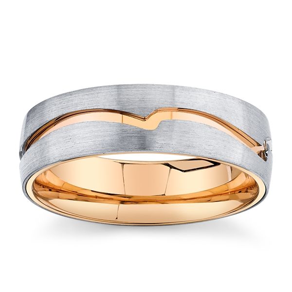 Christian Bauer 18k Rose and Platinum 6.5 mm Wedding Band