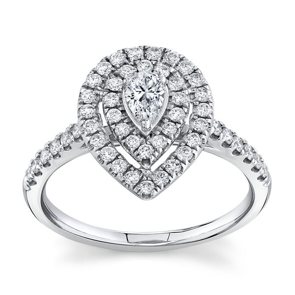 Cherish 14k White Gold Diamond Engagement Ring 5/8 ct. tw.