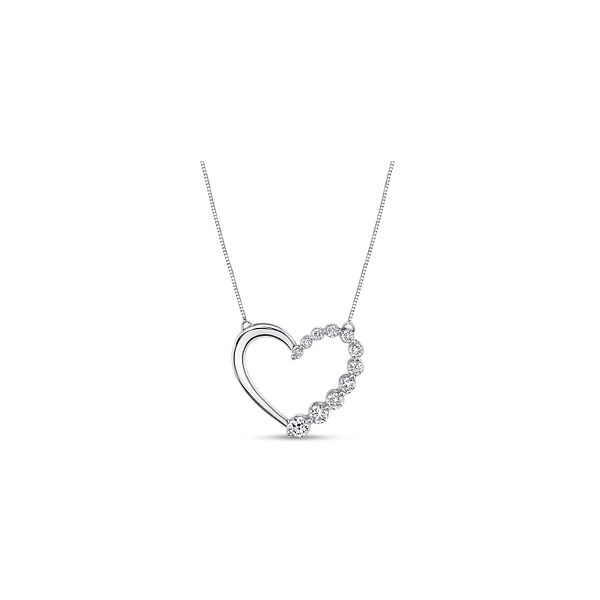 E3 Lab-Grown 14k White Gold Heart Diamond Pendant 1/2 ct. tw.