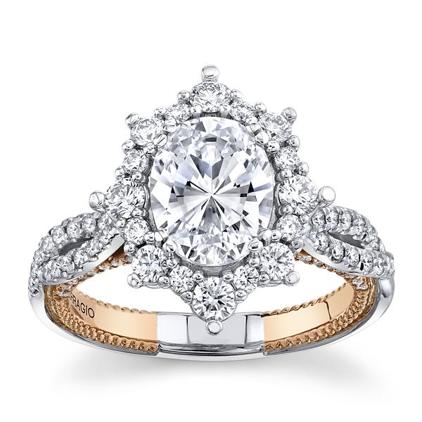 Verragio 18k White and 20k Rose Gold Diamond Engagement Ring Setting 7/8 ct. tw.