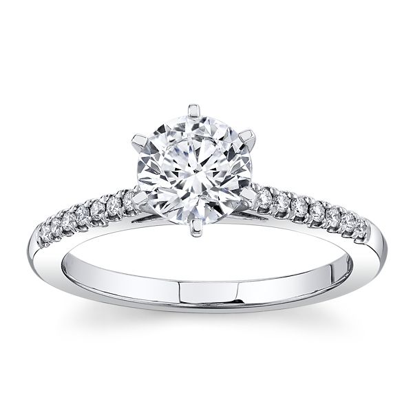 Coast Diamond 14k White Gold Diamond Engagement Ring Setting 1/10 ct. tw.