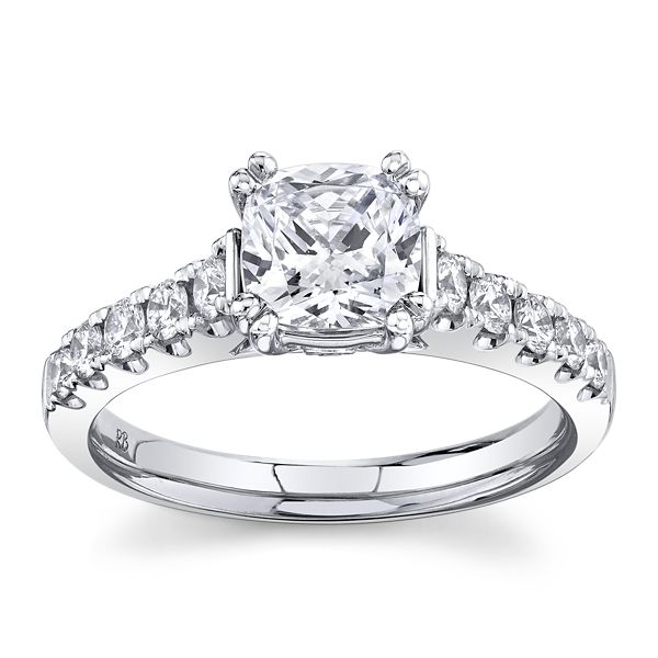 RB Signature 14k White Gold Diamond Engagement Ring Setting 1/2 ct. tw.