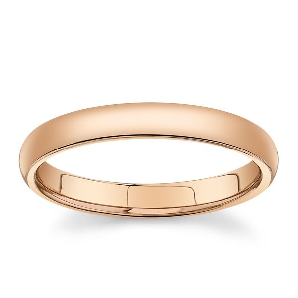 14k Rose Gold 3 mm Wedding Band