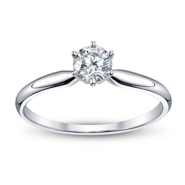 14k White Gold Round 1/2 ct. tw. Solitaire Engagement Ring