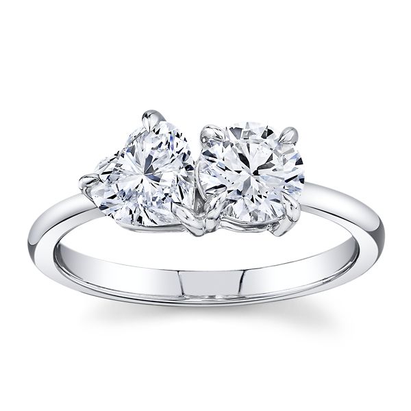 Eternalle Lab-Grown Duet 14k White Gold Diamond Toi Et Moi Ring 1 1/3 ct. tw.