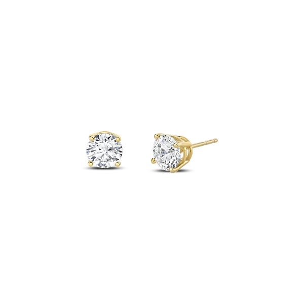 Eternalle Lab-Grown 14k Yellow Gold Solitaire Diamond Earrings 2 ct. tw.