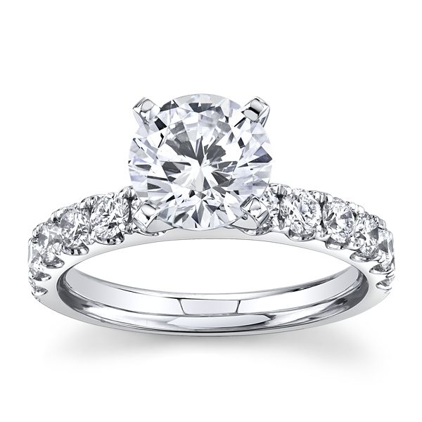 RB Signature 14k White Gold Diamond Engagement Ring Setting 1 ct. tw.