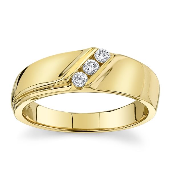 14k Yellow Gold Diamond Wedding Band 1/5 ct. tw.