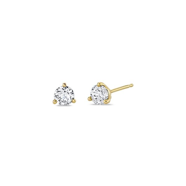 14k Yellow Gold Solitaire Diamond Earrings 3/4 ct. tw.