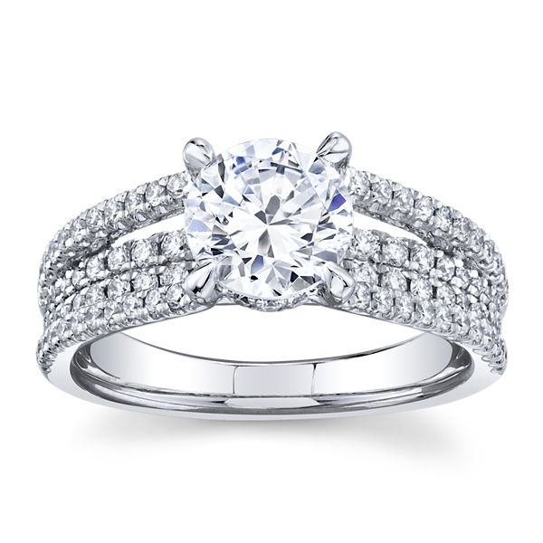 Gabriel & Co. 14k White Gold Diamond Engagement Ring Setting 5/8 ct. tw.