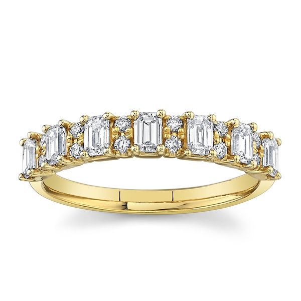 14k Yellow Gold Diamond Wedding Band 3/4 ct. tw.