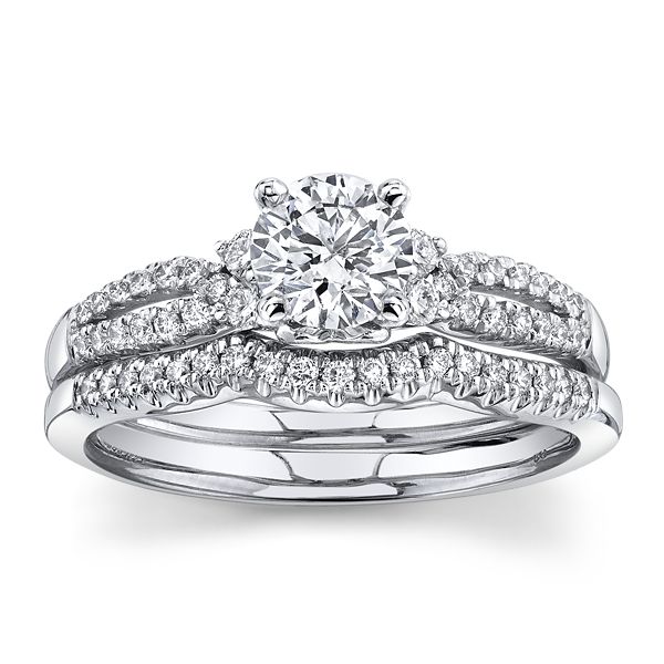 Utwo 14k White Gold Diamond Wedding Set 1 ct. tw.