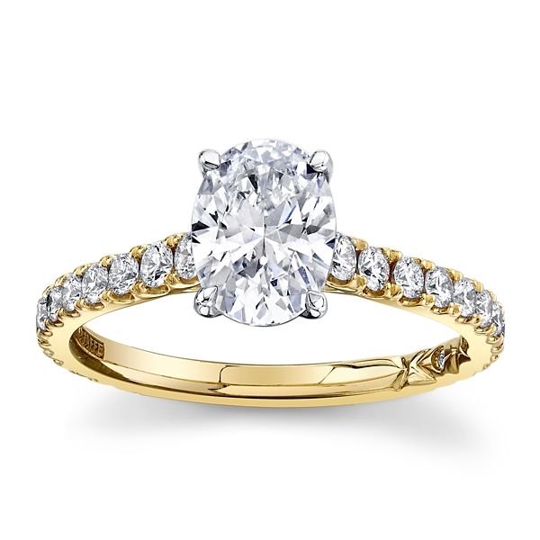 A.Jaffe 14k Yellow Gold and 14k White Gold Diamond Engagement Ring Setting 3/8 ct. tw.