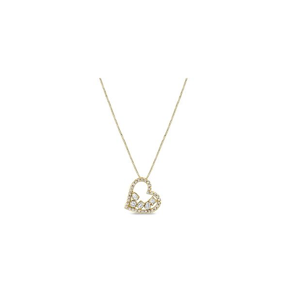 14k Yellow Gold Heart Diamond Pendant 3/8 ct. tw.