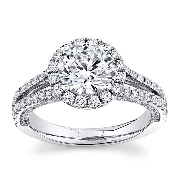 RB Signature 14k White Gold Diamond Engagement Ring Setting 3/4 ct. tw.