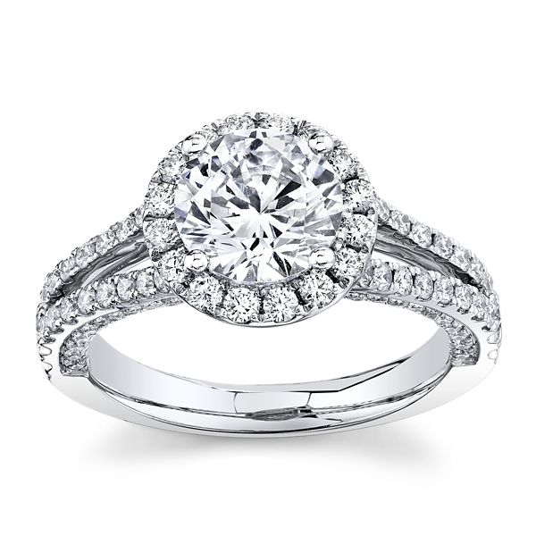 RB Signature 14k White Gold Diamond Engagement Ring Setting 3/4 ct. tw.