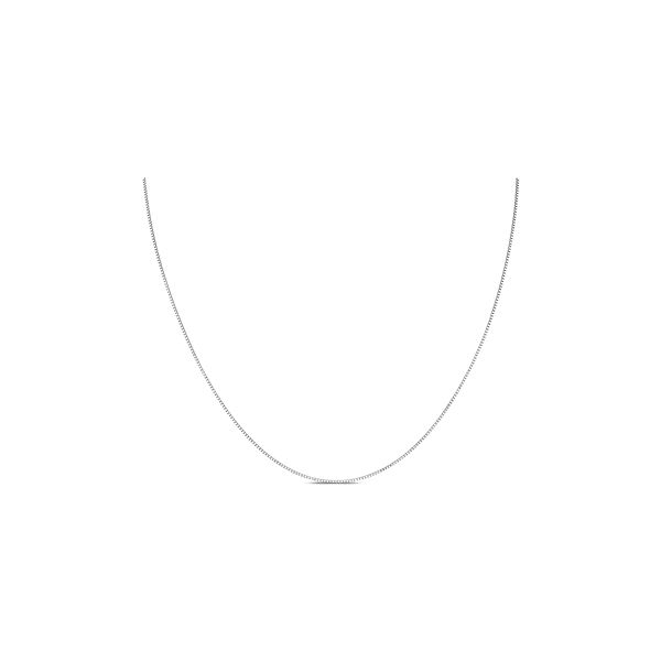 14k White Gold 18" Box Chain Necklace