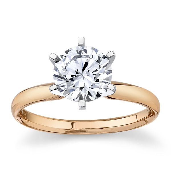 14k Rose and 14k White Gold Engagement Ring Setting