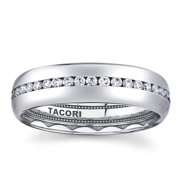 Tacori 18k White Gold 6 mm Diamond Wedding Band 7/8 ct. tw.