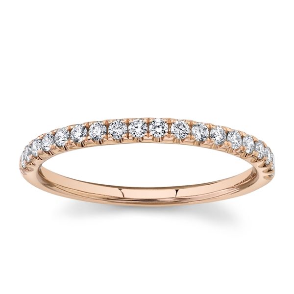 Divine 14k Rose Gold Diamond Wedding Band 1/4 ct. tw.