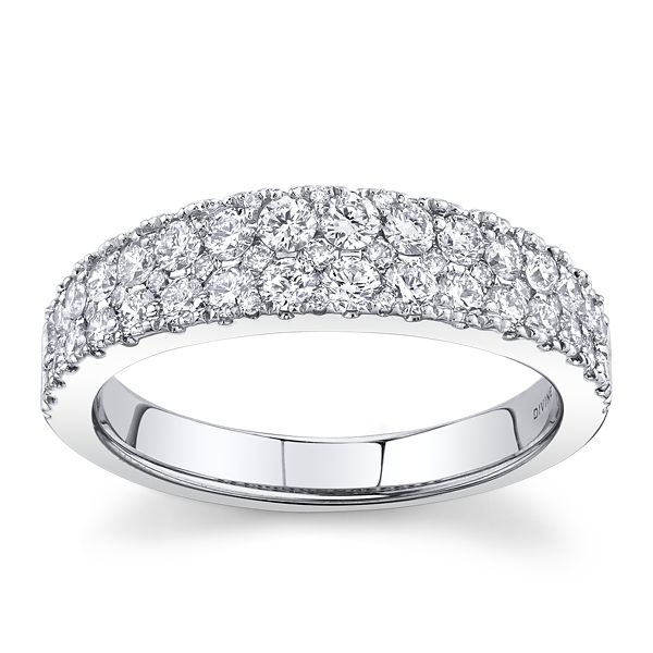 Divine 14k White Gold Diamond Wedding Band 3/4 ct. tw.